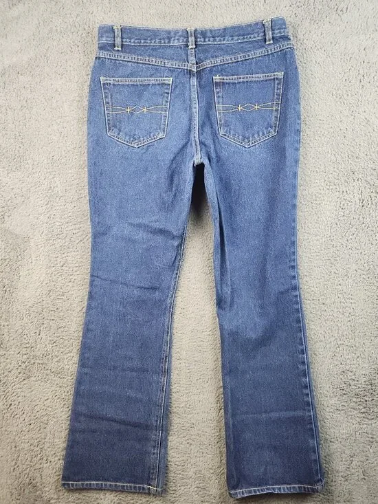 Y2K Bootcut Jeans Womens 30x30 High Waist Slim Thigh Fit Star Accents NO Stretch - Picture 2 of 10